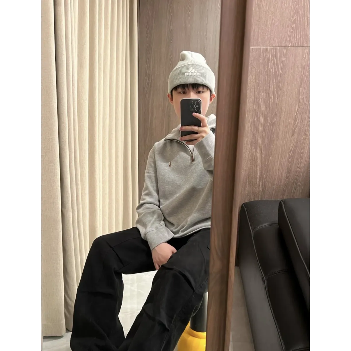 Ralph Lauren Embroidered Pony Half-Zip Sweatshirt - Grey