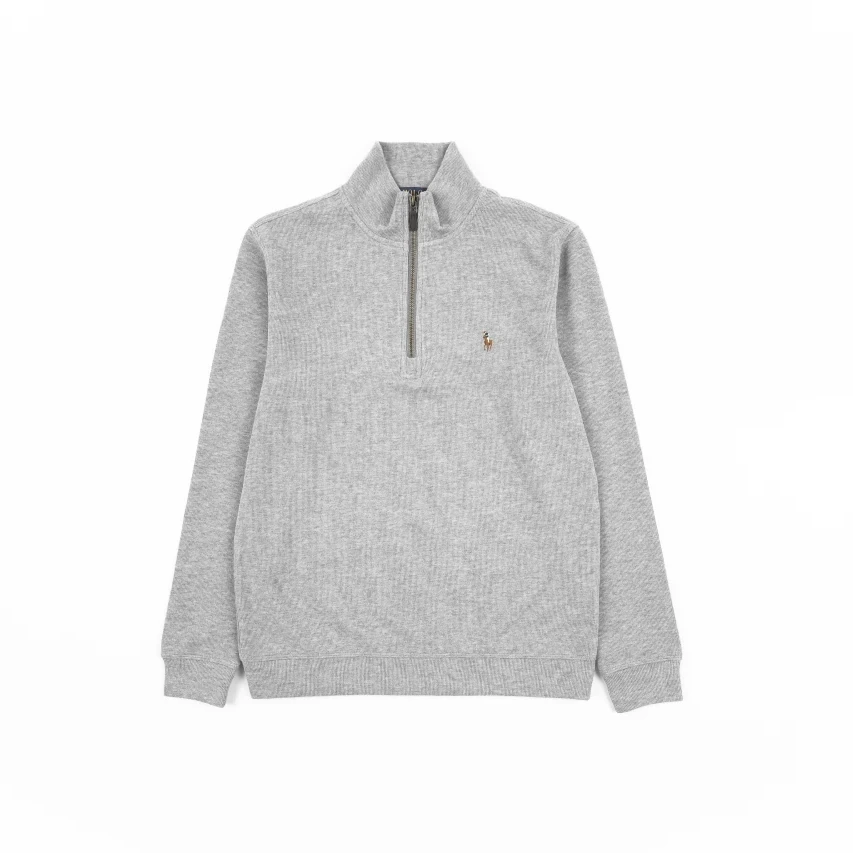 Ralph Lauren Embroidered Pony Half-Zip Sweatshirt - Grey