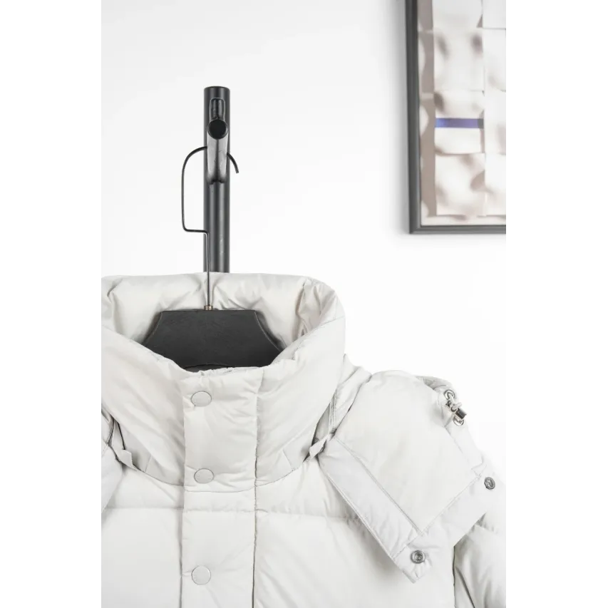 Moncler Maya Matte Cropped Hooded Down Jacket - White