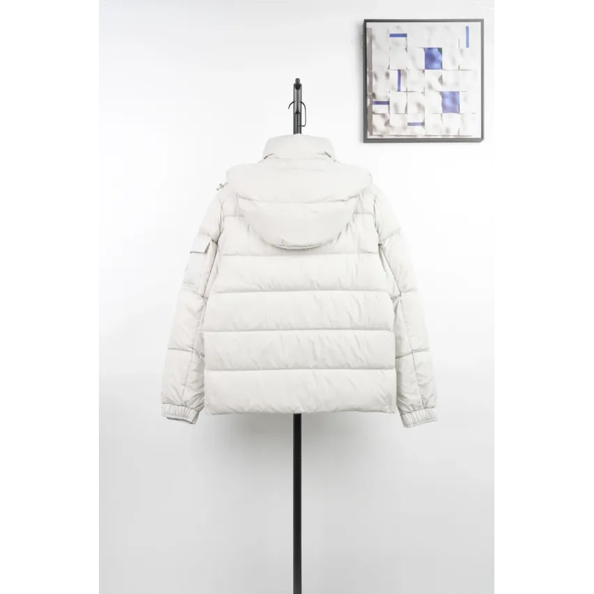 Moncler Maya Matte Cropped Hooded Down Jacket - White