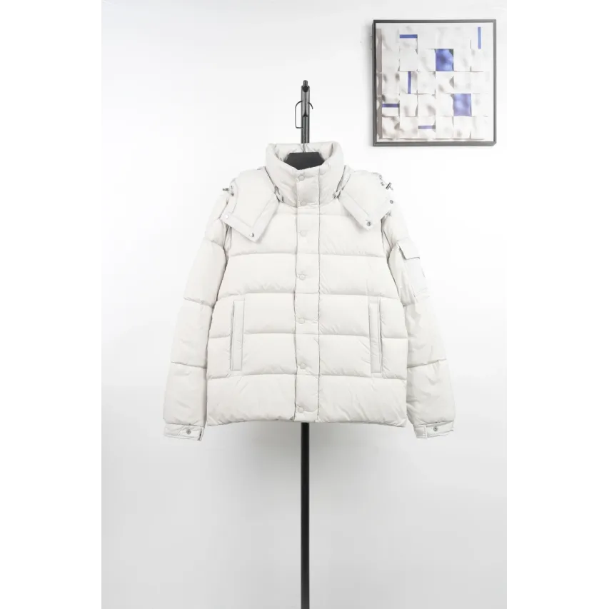 Moncler Maya Matte Cropped Hooded Down Jacket - White