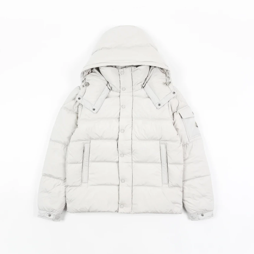 Moncler Maya Matte Cropped Hooded Down Jacket - White