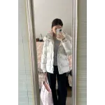 Moncler Maya Matte Cropped Hooded Down Jacket - White