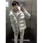 Moncler Maya Matte Cropped Hooded Down Jacket - White