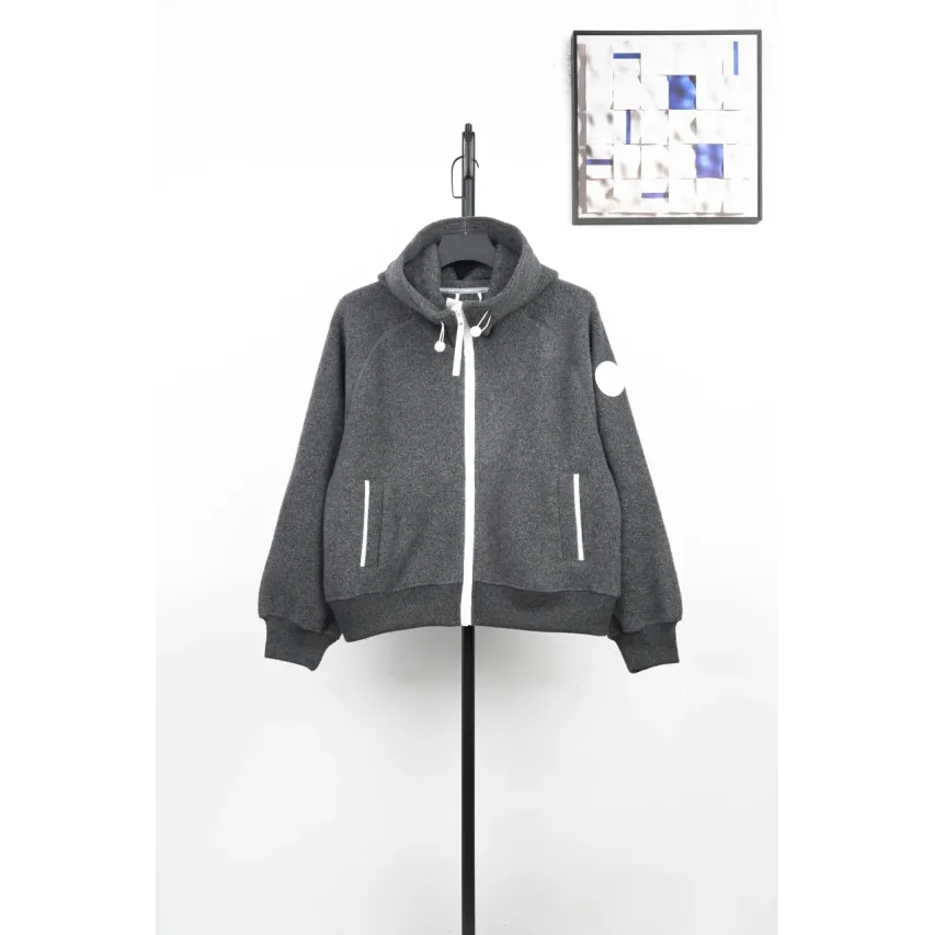Canada Goose White Label Wool Fleece Hooded Jacket - Grey Black
