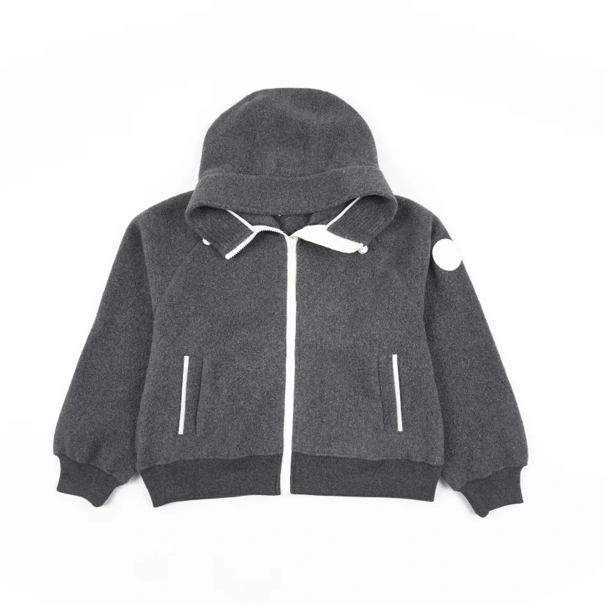 Canada Goose White Label Wool Fleece Hooded Jacket - Grey Black