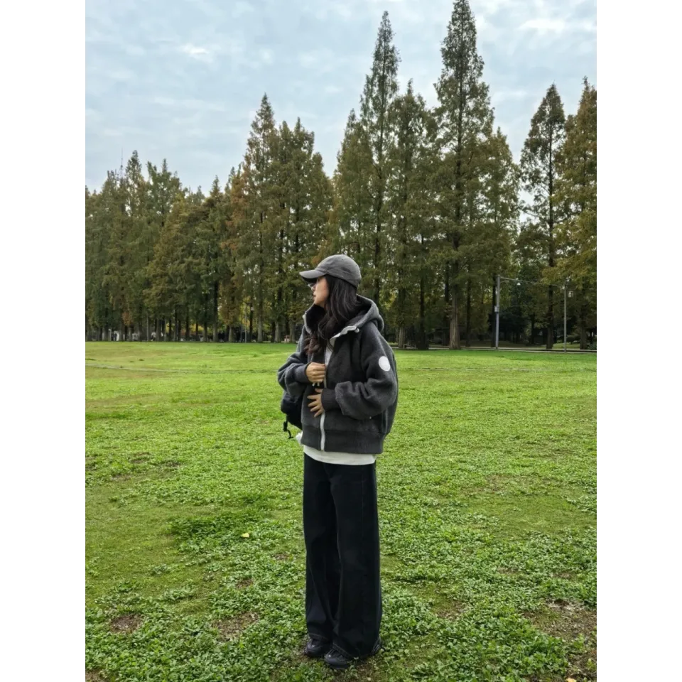 Canada Goose White Label Wool Fleece Hooded Jacket - Grey Black