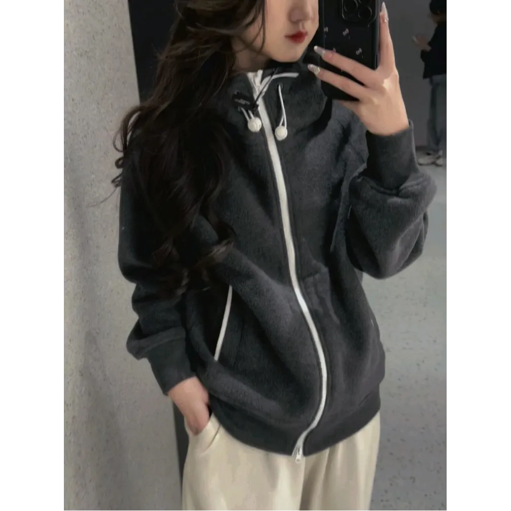 Canada Goose White Label Wool Fleece Hooded Jacket - Grey Black