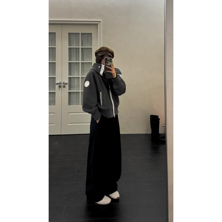 Canada Goose White Label Wool Fleece Hooded Jacket - Grey Black