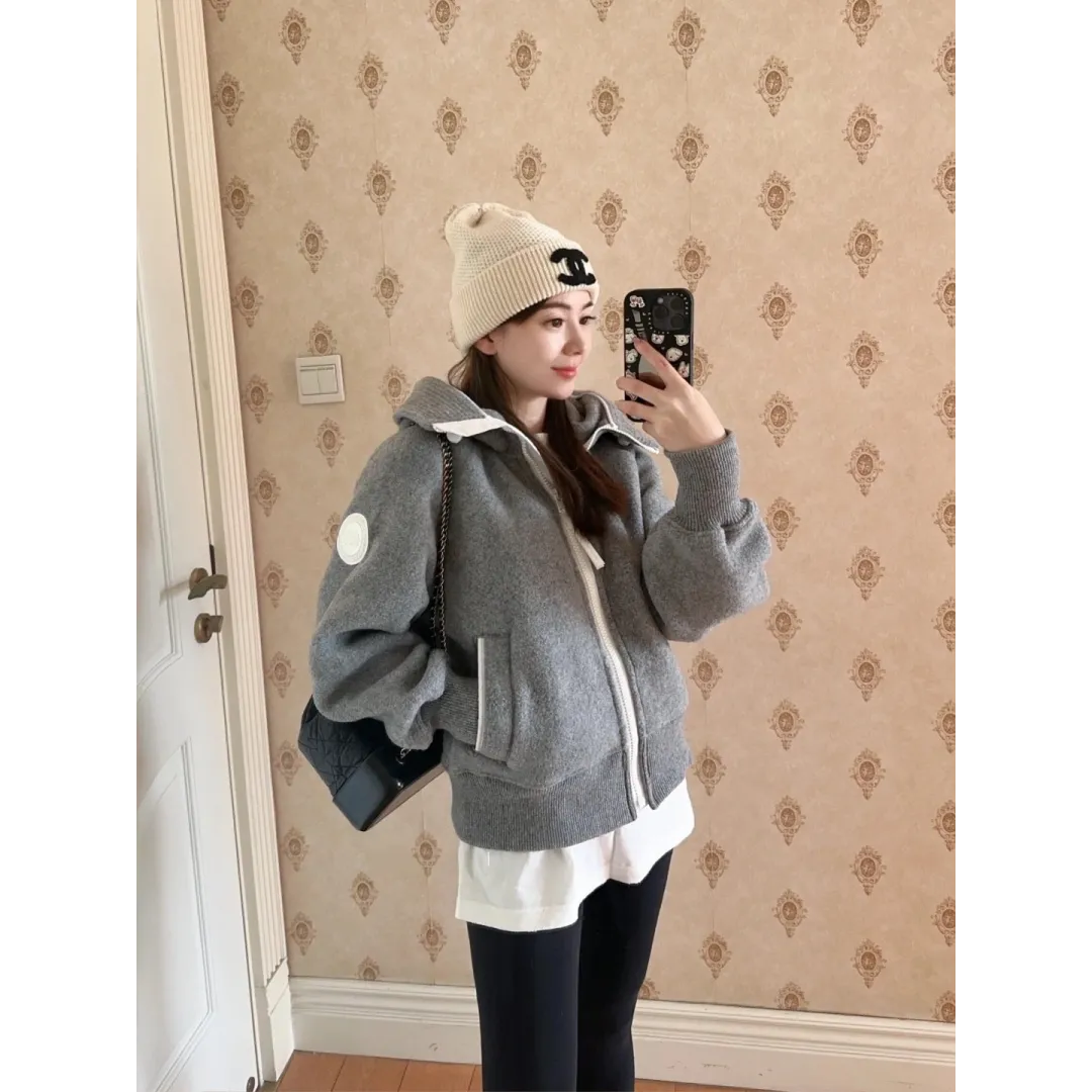 Canada Goose White Label Wool Fleece Hooded Jacket - Light Grey