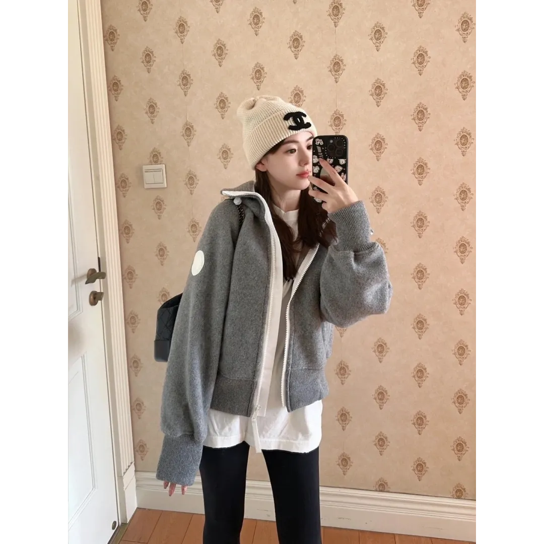Canada Goose White Label Wool Fleece Hooded Jacket - Light Grey