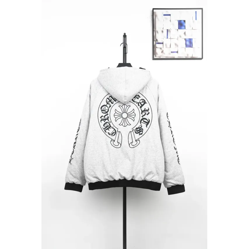 Chrome Hearts Sanskrit Scroll Reversible Hooded Padded Jacket
