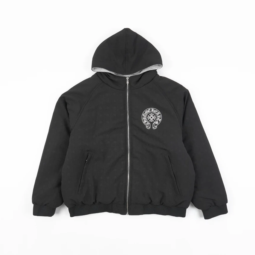 Chrome Hearts Sanskrit Scroll Reversible Hooded Padded Jacket