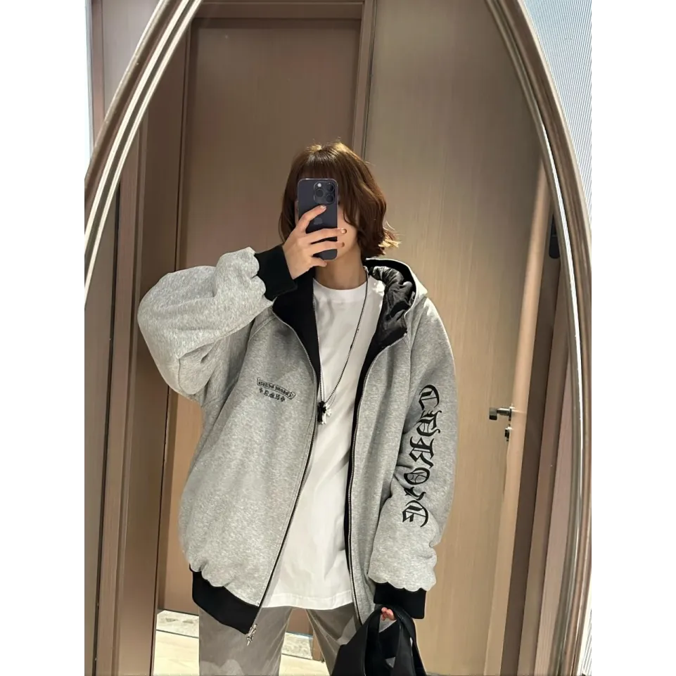 Chrome Hearts Sanskrit Scroll Reversible Hooded Padded Jacket