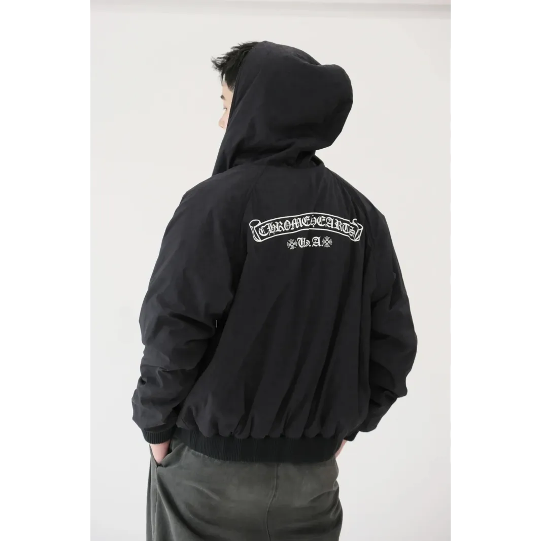 Chrome Hearts Sanskrit Scroll Reversible Hooded Padded Jacket