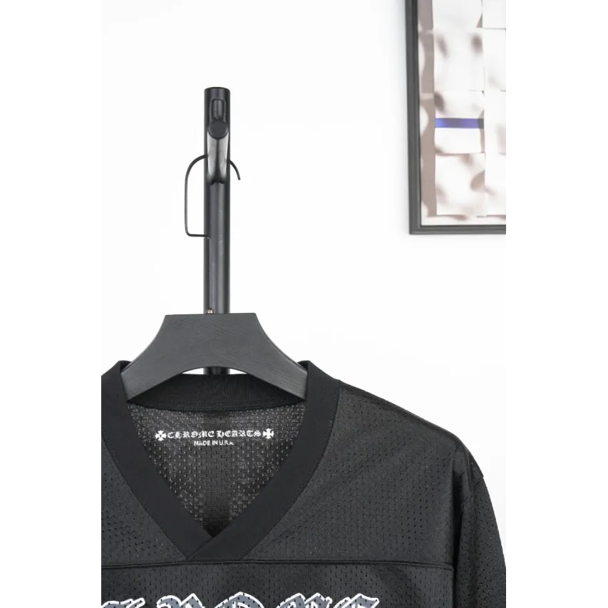 Chrome Hearts Matty Boy Long-Sleeve Mesh Hockey Jersey - Black