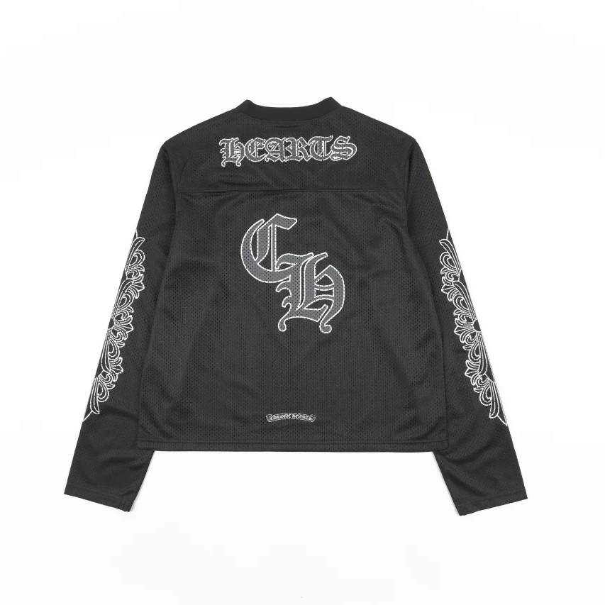 Chrome Hearts Matty Boy Long-Sleeve Mesh Hockey Jersey - Black