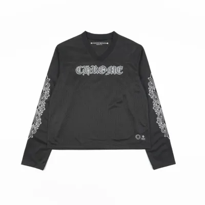 Chrome Hearts Matty Boy Long-Sleeve Mesh Hockey Jersey - Black