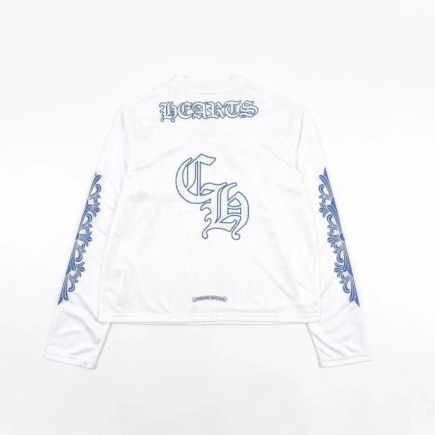 Chrome Hearts Matty Boy Long-Sleeve Mesh Hockey Jersey - White
