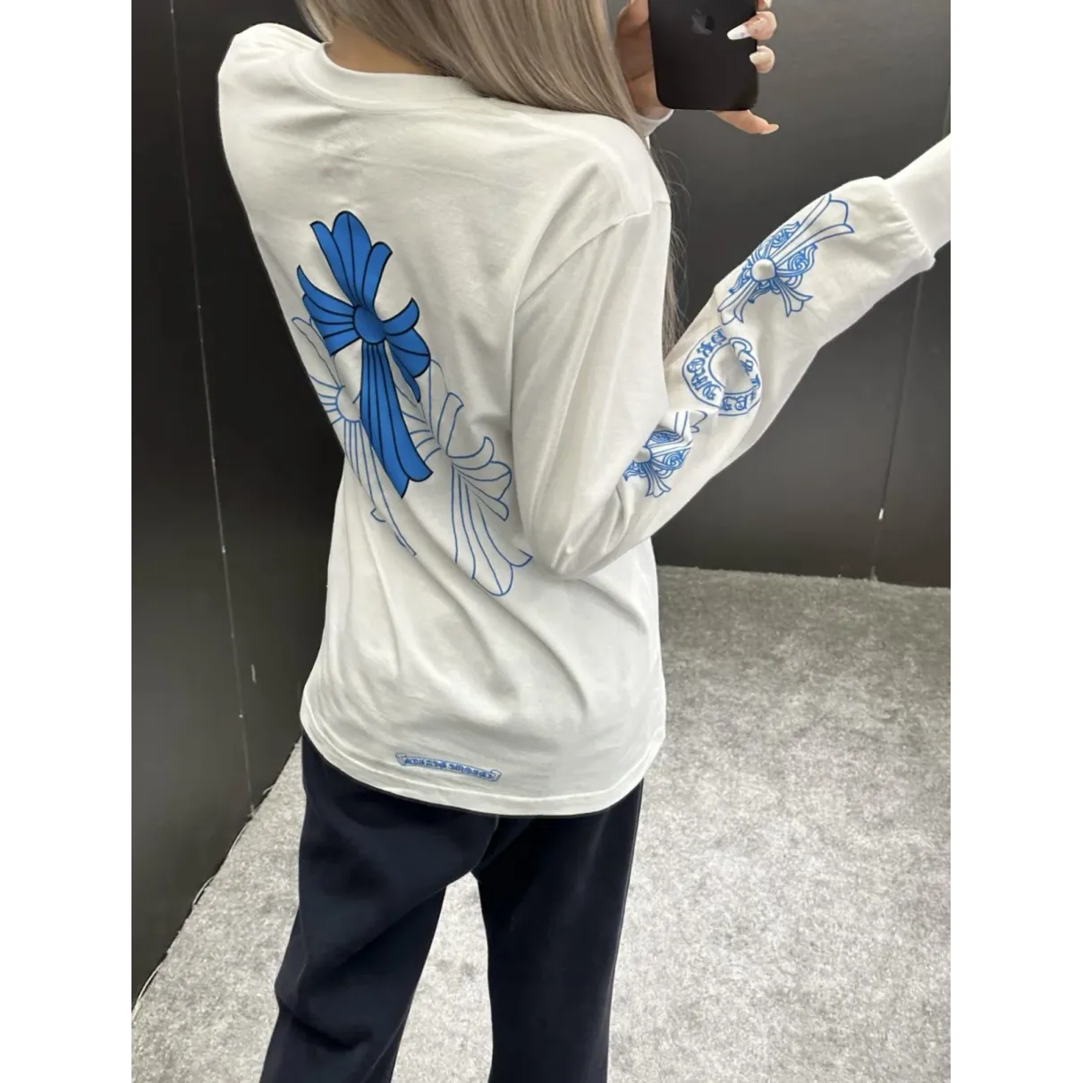 Chrome Hearts Phantom Cross Long-Sleeve T-Shirt - White