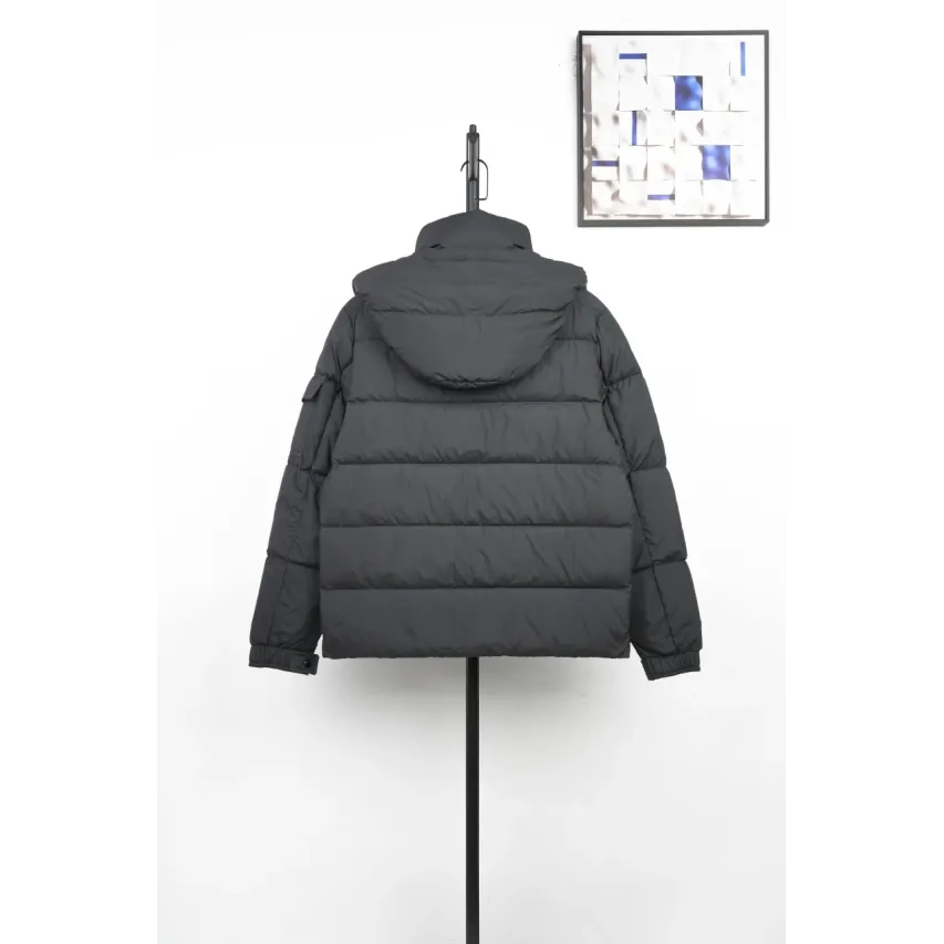 Moncler Maya Matte Cropped Hooded Down Jacket - Black