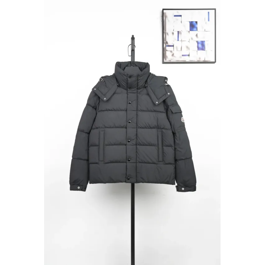 Moncler Maya Matte Cropped Hooded Down Jacket - Black