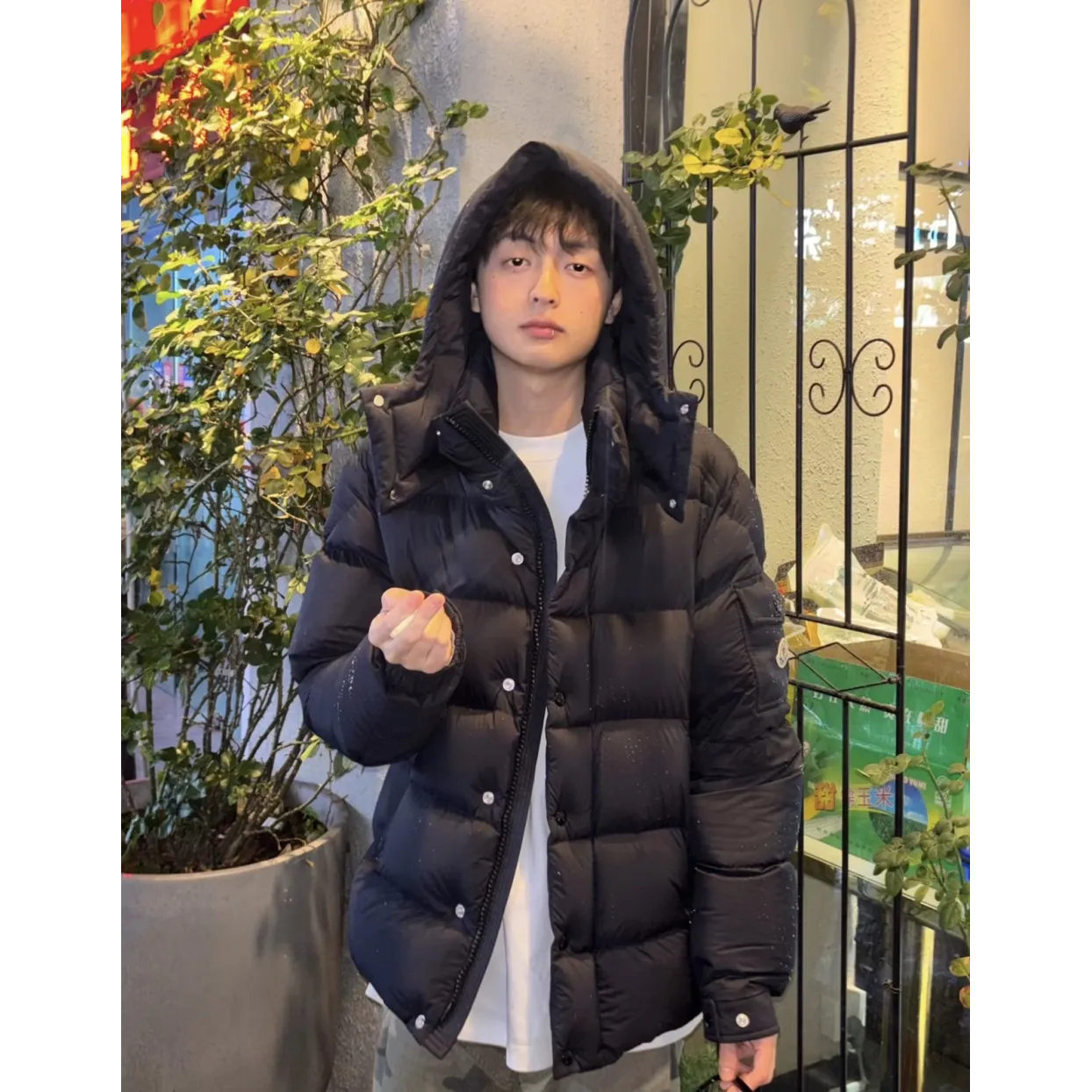 Moncler Maya Matte Cropped Hooded Down Jacket - Black