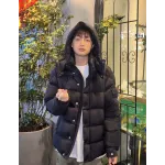 Moncler Maya Matte Cropped Hooded Down Jacket - Black