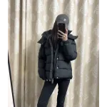 Moncler Maya Matte Cropped Hooded Down Jacket - Black