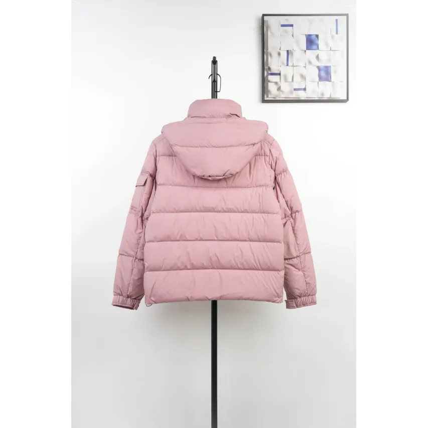 Moncler Maya Matte Cropped Hooded Down Jacket - Pink