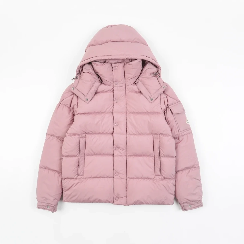 Moncler Maya Matte Cropped Hooded Down Jacket - Pink