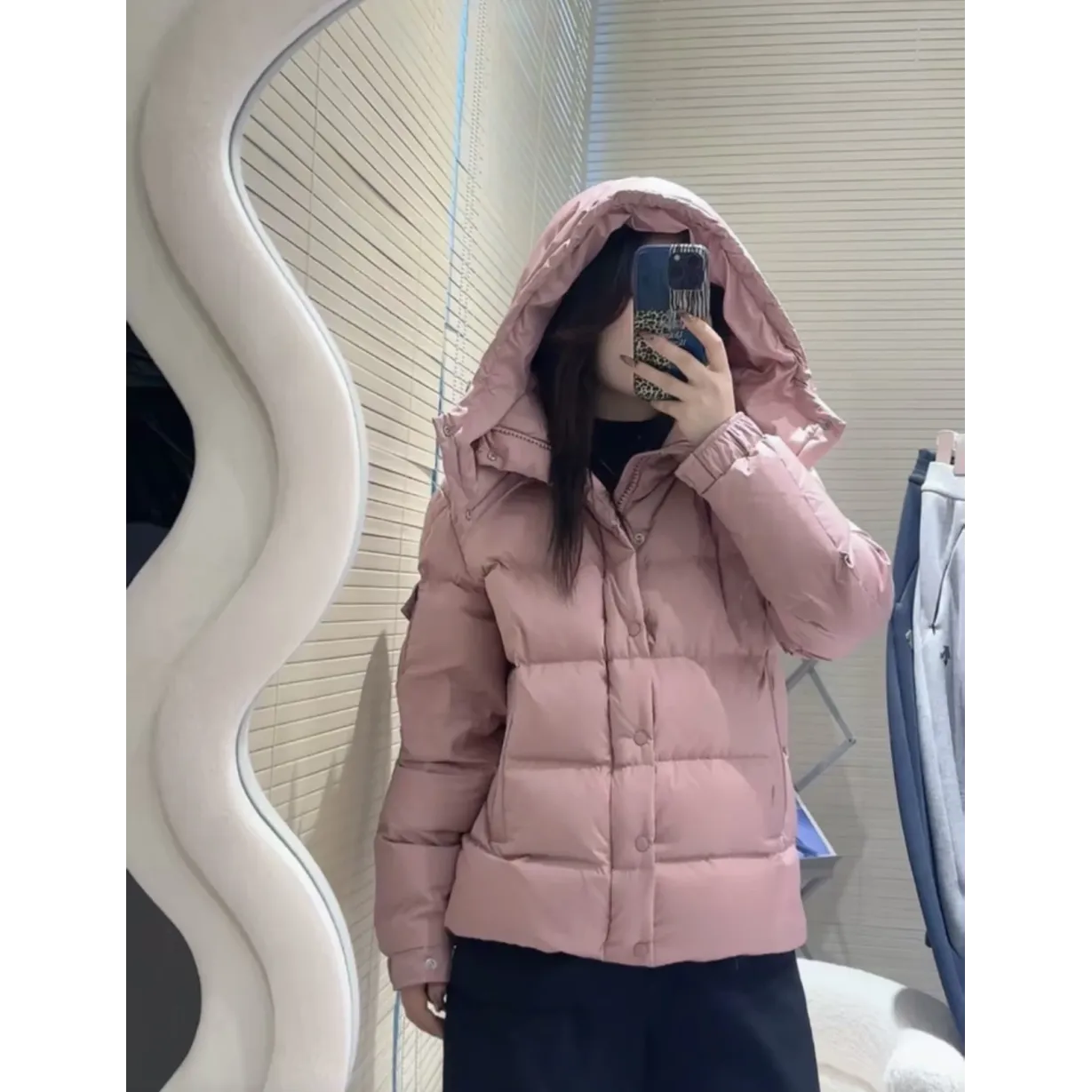 Moncler Maya Matte Cropped Hooded Down Jacket - Pink