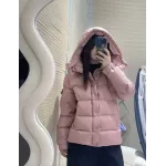 Moncler Maya Matte Cropped Hooded Down Jacket - Pink