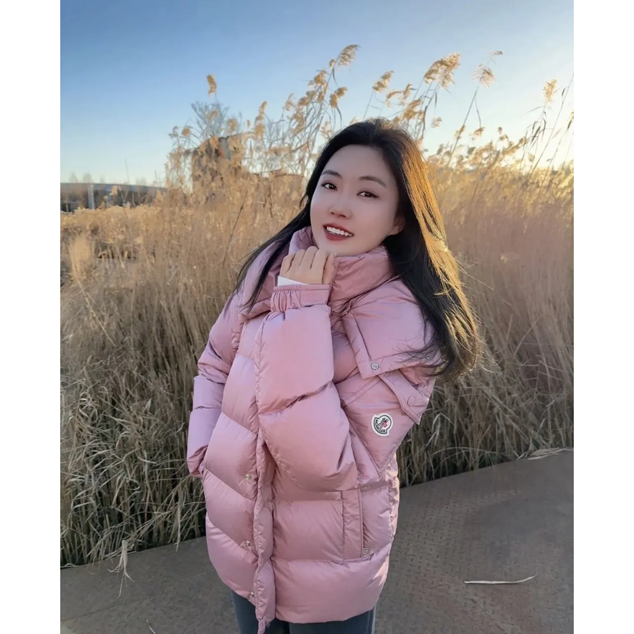 Moncler Maya Matte Cropped Hooded Down Jacket - Pink