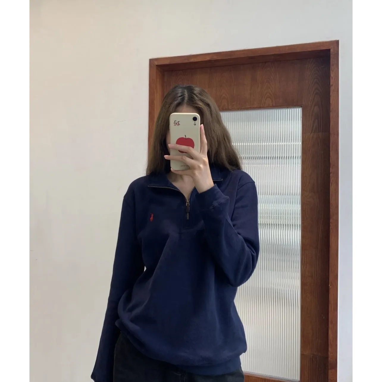 Ralph Lauren Embroidered Pony Half-Zip Sweatshirt - Navy