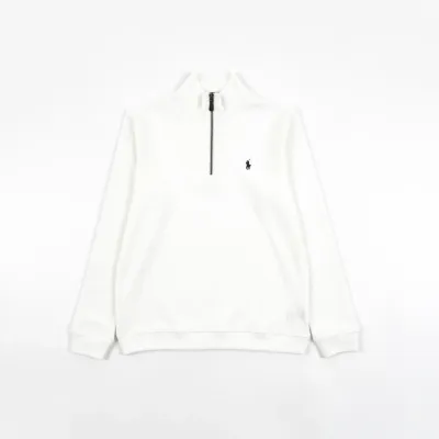 Ralph Lauren Embroidered Pony Half-Zip Sweatshirt - White
