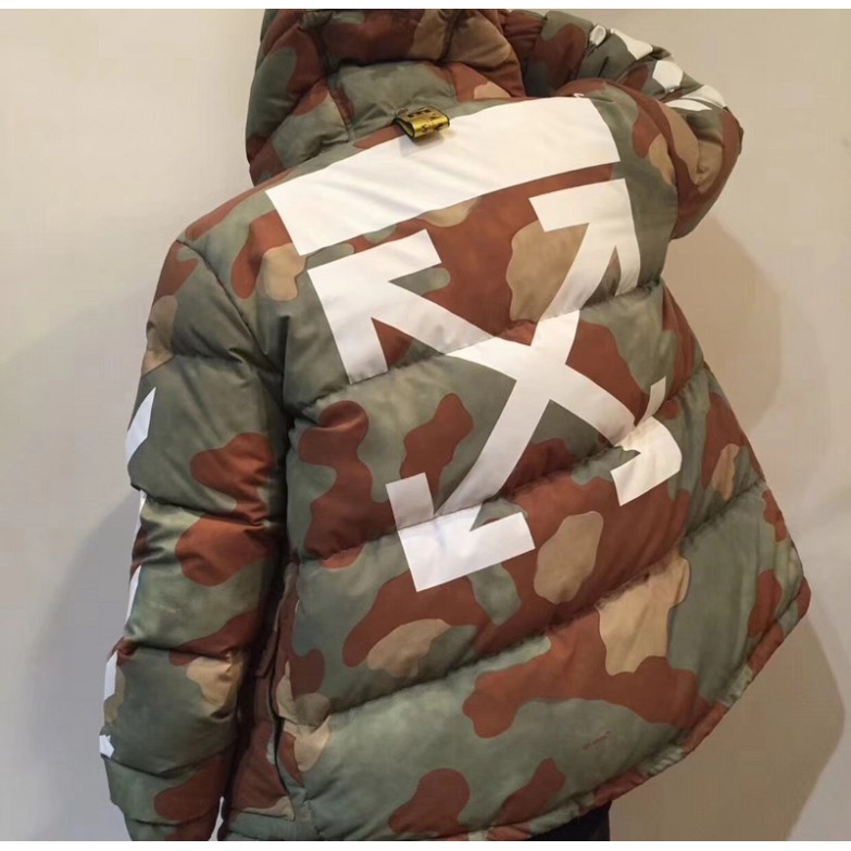 Off-white ow17fw Striped arrow camouflage coat
