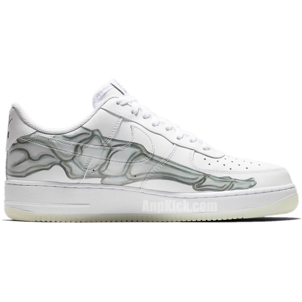 Nike Air Force 1 Low QS "Skeleton" Halloween Shoes BQ7541-100