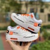 Kids Nike Air Max 1 Lux "Just Do It" White Orange Shoes 917691-100