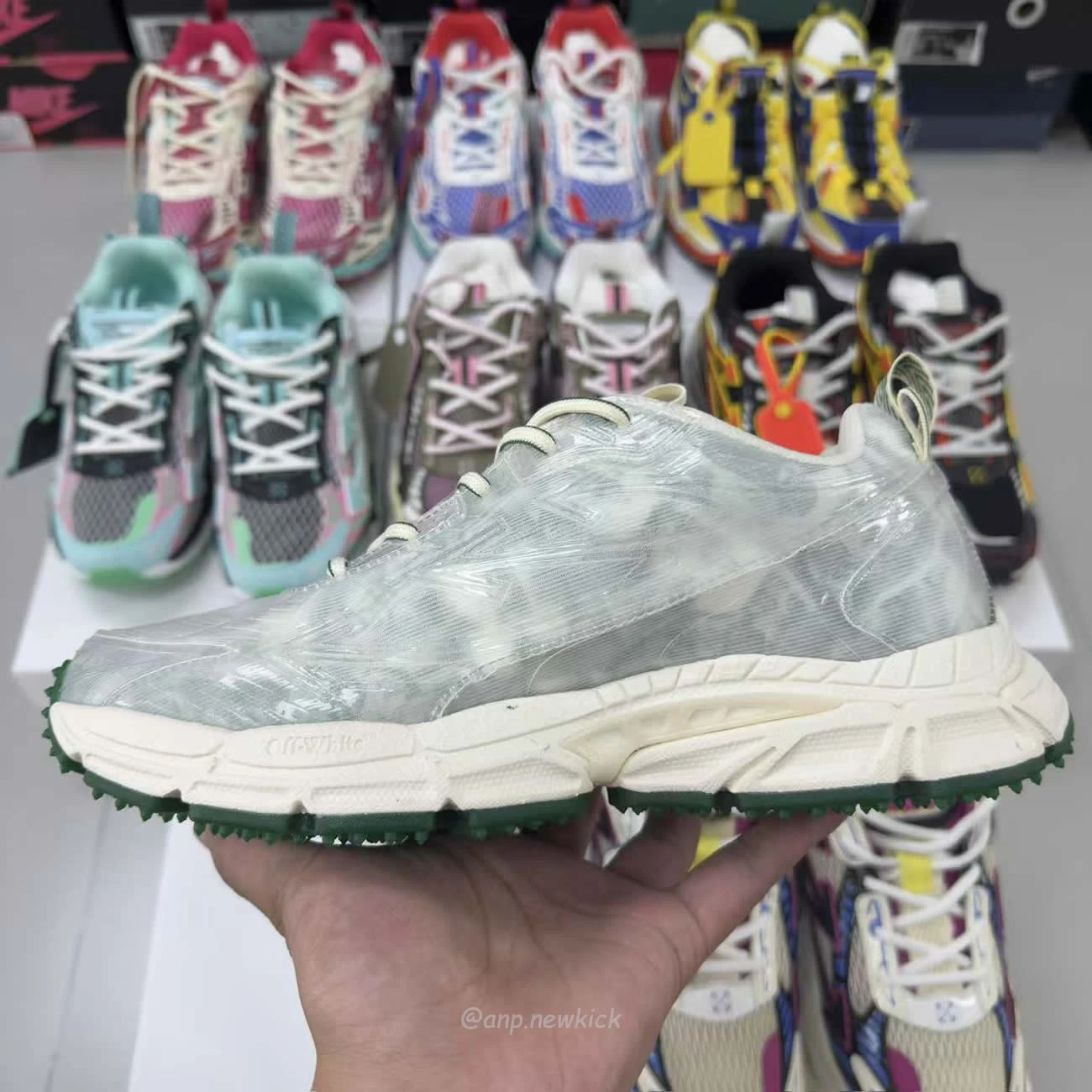 Off White Be Right Back Fishnet Sneakers (25) - www.newkick.vip