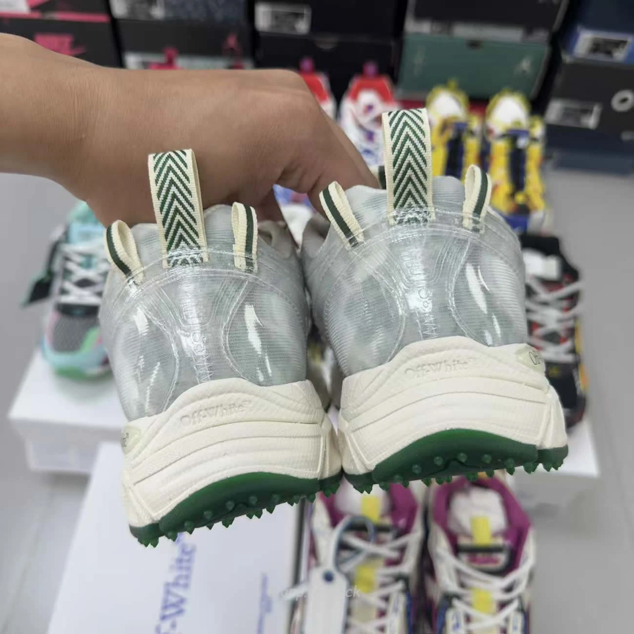 Off White Be Right Back Fishnet Sneakers (28) - www.newkick.vip
