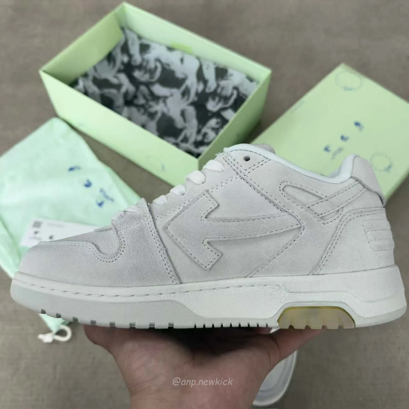 Off White Out Of Office Ooo Low Tops Vintage Suede Destressed White Omia189f22lea0120101 (12) - www.newkick.vip