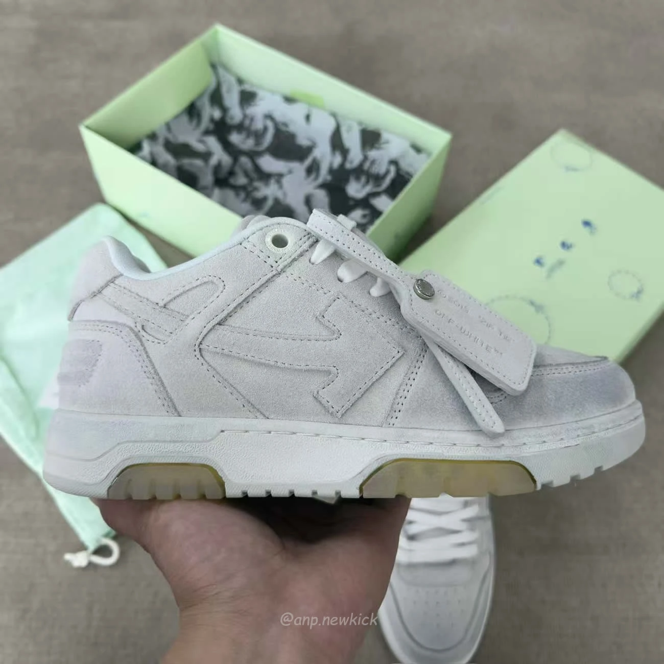 Off White Out Of Office Ooo Low Tops Vintage Suede Destressed White Omia189f22lea0120101 (7) - www.newkick.vip