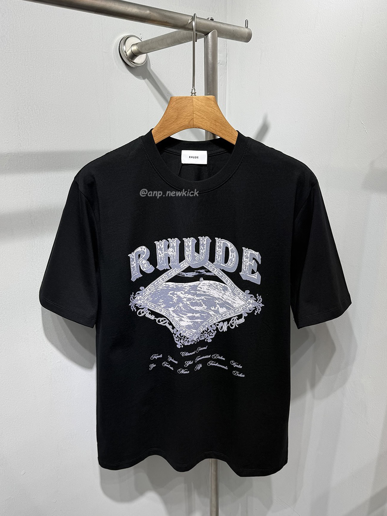 Rhude Dakar Convoy Logo Print Black T Shirt (2) - www.newkick.org