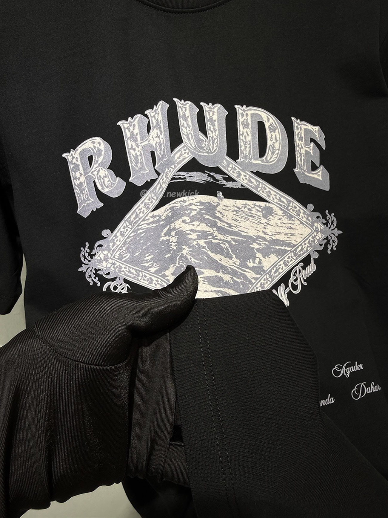 Rhude Dakar Convoy Logo Print Black T Shirt (8) - www.newkick.org