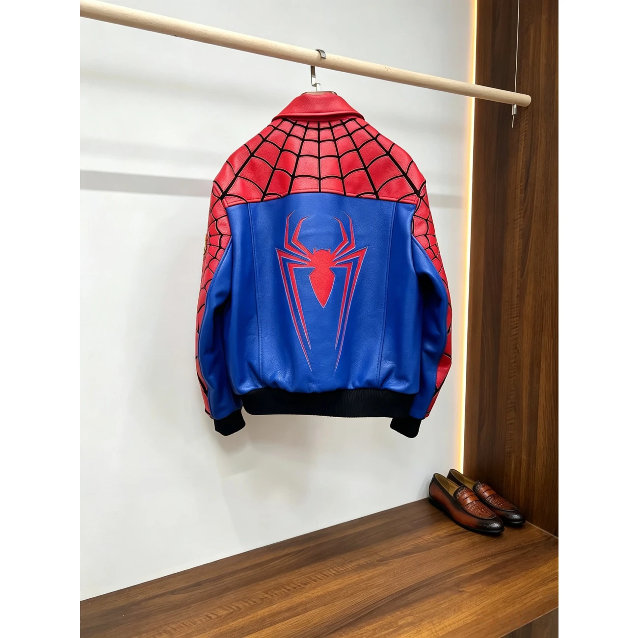Supreme Vanson Leathers Spider Man Jacket Multicolor Ss26 (8) - www.newkick.org
