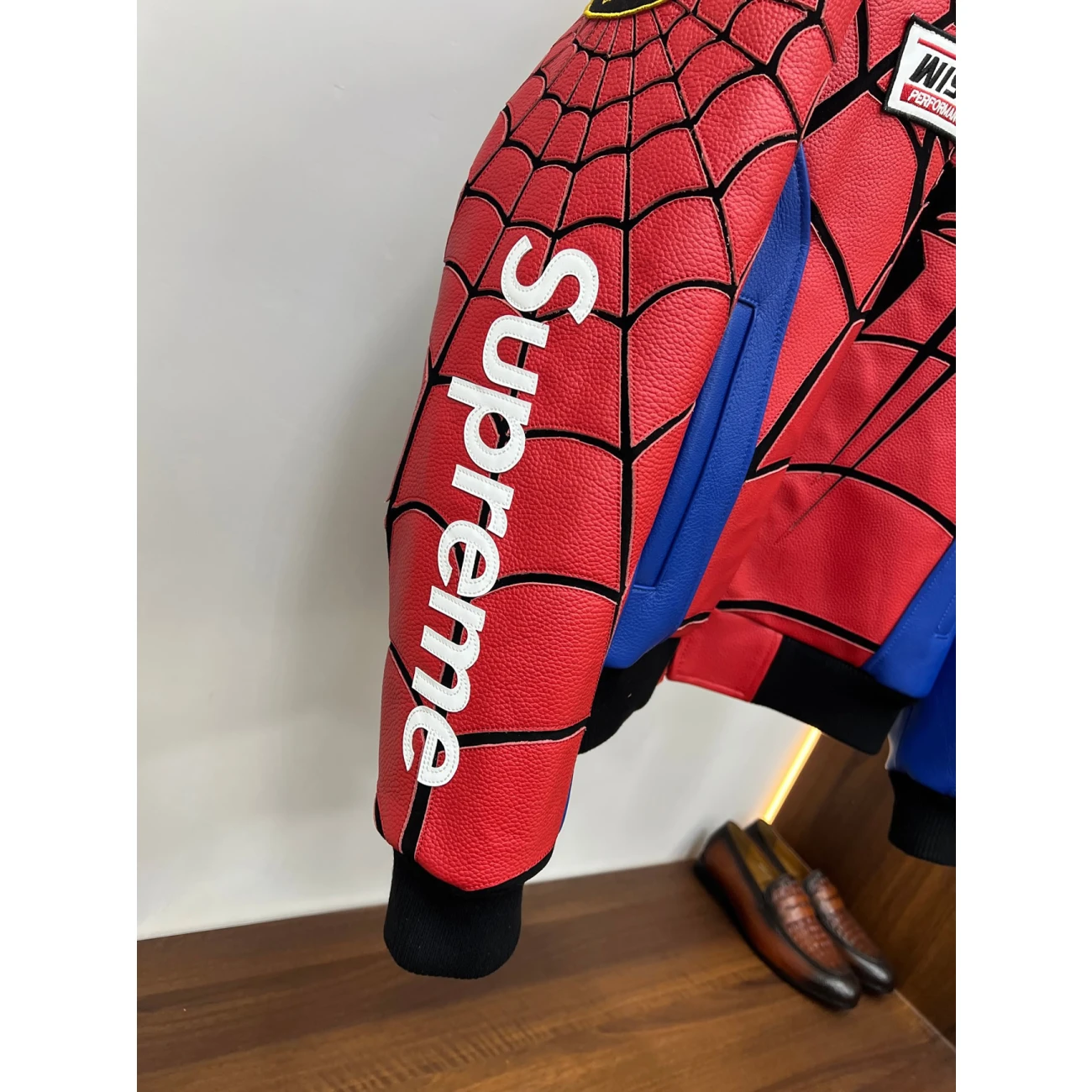 Supreme Vanson Leathers Spider Man Jacket Multicolor Ss26 (9) - www.newkick.org