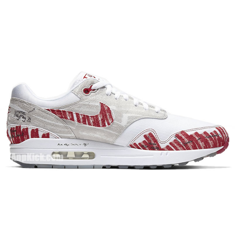 Nike Air Max 1 Tinker Sketch To Shelf White University Red Grey Cj4286 101 (2) - www.newkick.org Nike Air Max 1 Tinker Sketch To Shelf White University Red Grey Cj4286 101 (2) - www.newkick.org